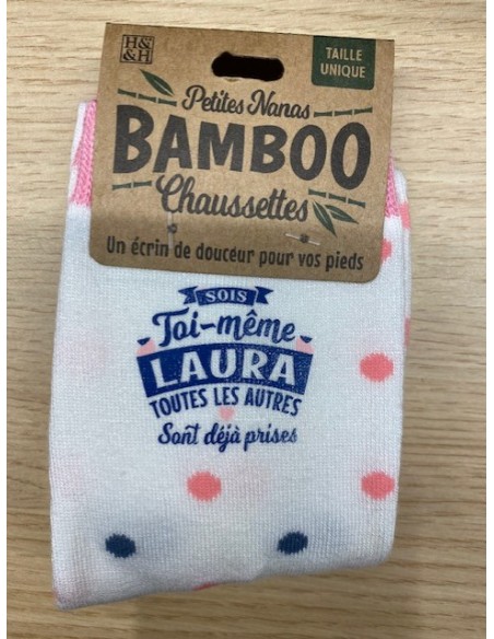 Chaussette bambou sois toi même Laura toutes les autres sont déjà prises HOME SWEET HOME Cadeau