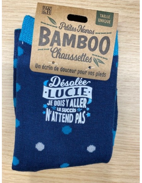 Chaussette bambou désolé Lucie je dois y aller le succès n\'attend pas HOME SWEET HOME Cadeau