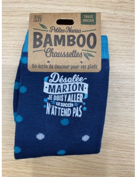 Chaussette bambou désolé Marion je dois y aller le succès n\'attend pas HOME SWEET HOME Cadeau