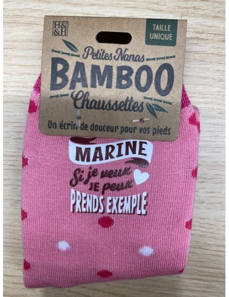 Chaussette bambou marine si je veux je peux prends exemple HOME SWEET HOME Cadeau