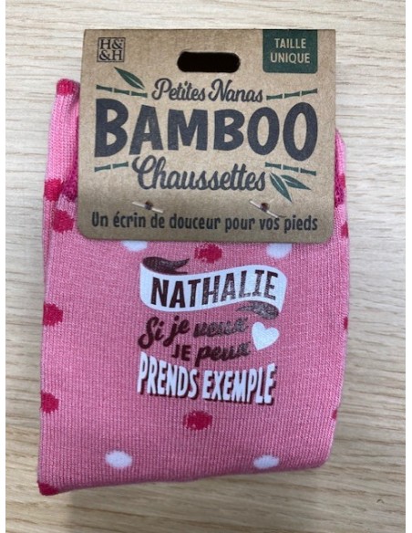 Chaussette bambou Nathalie si je veux je peux prends exemple HOME SWEET HOME Cadeau