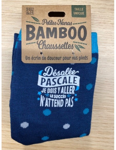 Chaussette bambou désolé Pascale je dois y aller le succès n\'attend pas HOME SWEET HOME Cadeau