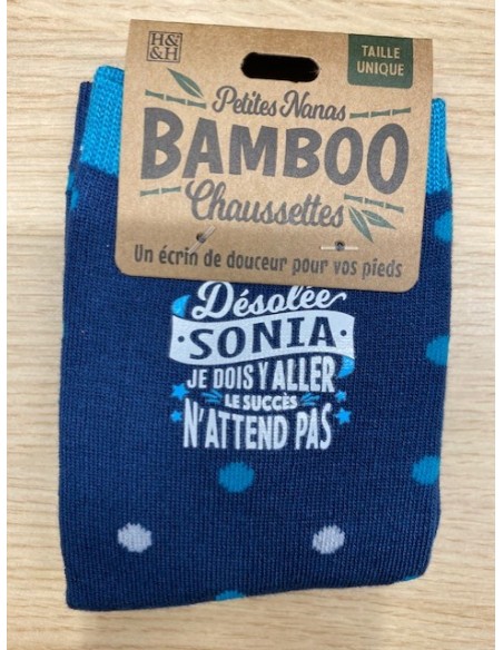 Chaussette bambou désolé Sonia je dois y aller le succès n\'attend pas HOME SWEET HOME Cadeau