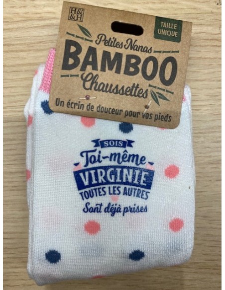 Chaussette bambou sois toi même Virginie toutes les autres sont déjà prises HOME SWEET HOME Cadeau