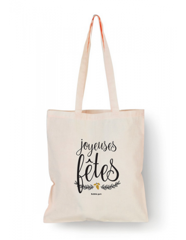 Tote bag Naturel Joyeuses fêtes HOME SWEET HOME Cadeau