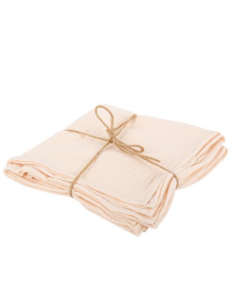 4 Serviettes Gaze de Coton Blush 40 x 40 cm HOME SWEET HOME Art de la table