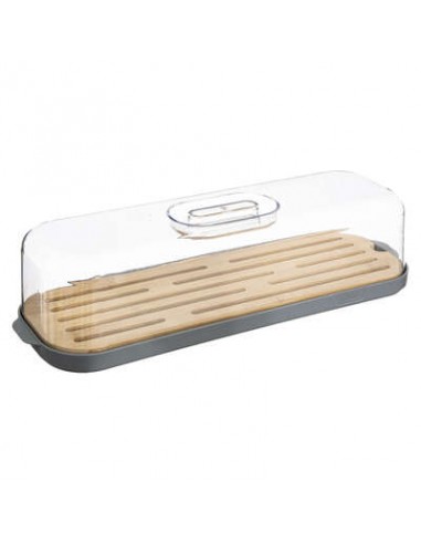 Boîte à Baguette \"Fresheat\" 39cm Gris & Transparent HOME SWEET HOME Cuisine