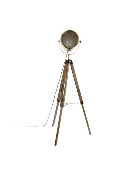 Lampadaire trépied \"Ebor\" bronze, bois & acier H152 cm HOME SWEET HOME Luminaires & Suspensions