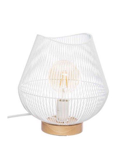 Lampe filaire \"Jena\" blanche, métal H28 cm HOME SWEET HOME Luminaires & Suspensions