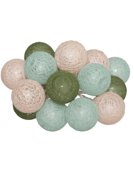 Guirlande LED \"Army ROSE POUDRE\" 16 boules L255 cm HOME SWEET HOME Luminaires & Suspensions