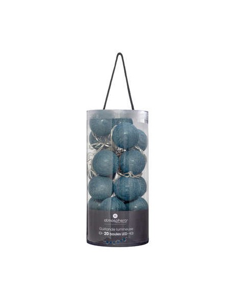 Guirlande LED 20 boules, bleu L435 cm HOME SWEET HOME Luminaires & Suspensions