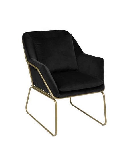 Fauteuil \"Chet\", velours, noir HOME SWEET HOME Chaises & Tabourets