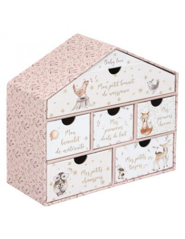 Coffret de naissance \"Mini Maison\", rose H19 cm HOME SWEET HOME Chambre pour enfant