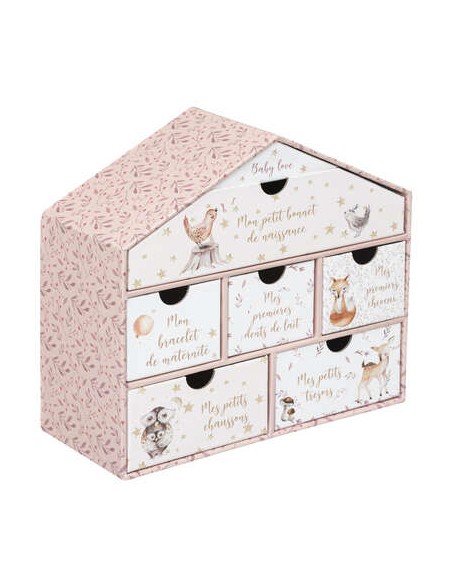 Coffret de naissance \"Mini Maison\", rose H19 cm HOME SWEET HOME Chambre pour enfant