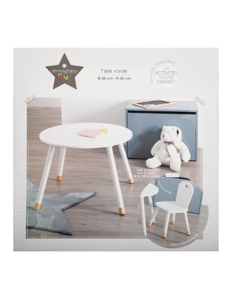 TABLE DOUCEUR BLANC D.60 CM HOME SWEET HOME Chambre pour enfant