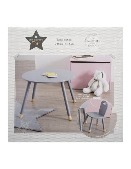 TABLE DOUCEUR GRIS D.60 CM HOME SWEET HOME Chambre pour enfant