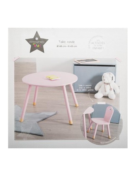 TABLE DOUCEUR ROSE D.60 CM HOME SWEET HOME Chambre pour enfant