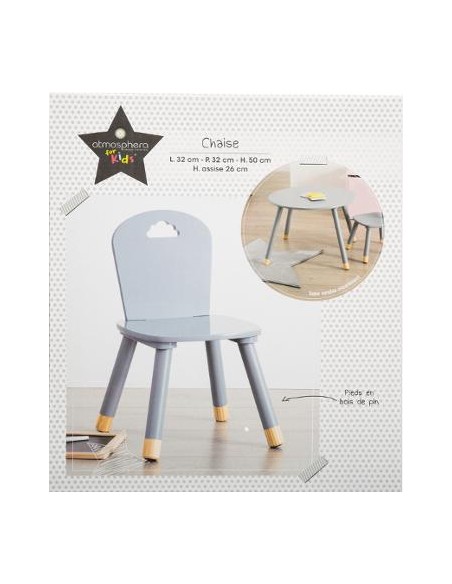 CHAISE DOUCEUR GRIS HOME SWEET HOME Chambre pour enfant