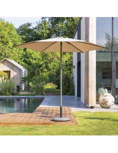 Parasol droit rond Soya Taupe