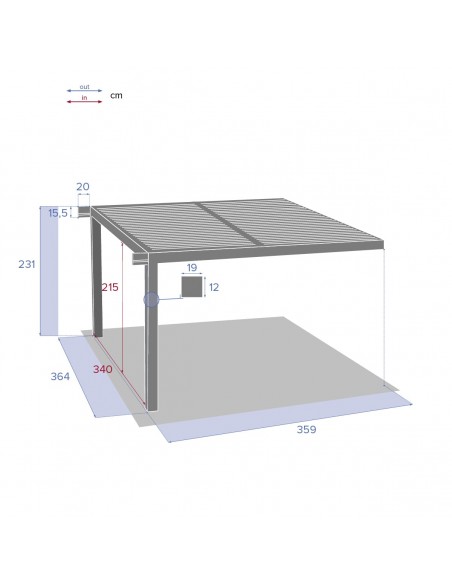 Extension latérale pour pergola bioclimatique MAJAE 3.6X3.6EXT LATER HESPÉRIDE HOME SWEET HOME Accueil