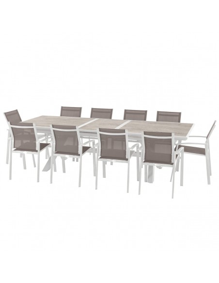 Table de jardin extensible Axiome Sépia & Blanc HOME SWEET HOME Tables et chaises de jardin