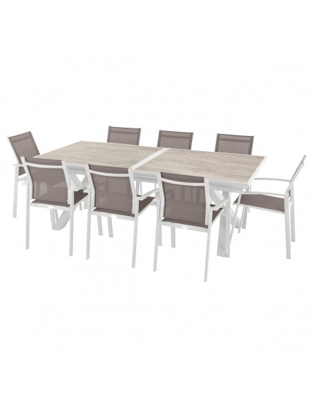 Table de jardin extensible Axiome Sépia & Blanc HOME SWEET HOME Tables et chaises de jardin