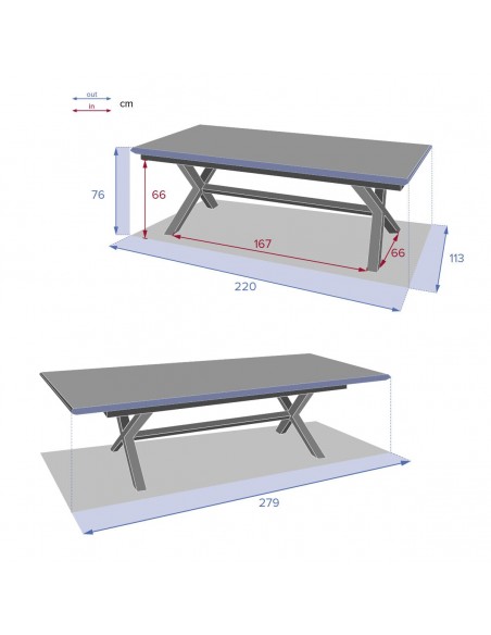 Table de jardin extensible Axiome Sépia & Blanc HOME SWEET HOME Tables et chaises de jardin