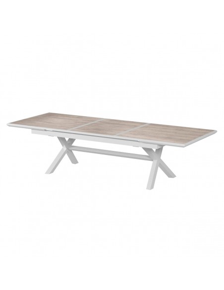 Table de jardin extensible Axiome Sépia et Blanc HOME SWEET HOME Tables et chaises de jardin