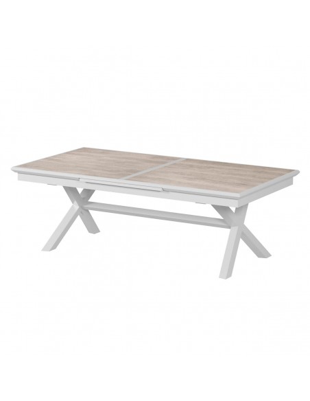 Table de jardin extensible Axiome Sépia et Blanc HOME SWEET HOME Tables et chaises de jardin