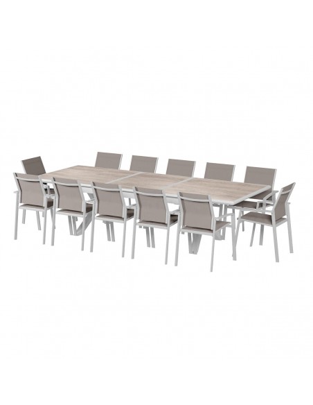 Table de jardin extensible Axiome Sépia et Blanc HOME SWEET HOME Tables et chaises de jardin