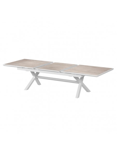 Table de jardin extensible Axiome Sépia et Blanc HOME SWEET HOME Tables et chaises de jardin