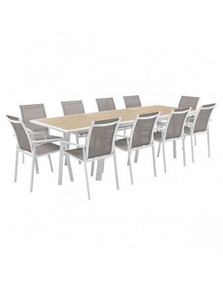 Table de jardin extensible Pavane Lin & Blanc HOME SWEET HOME Tables et chaises de jardin