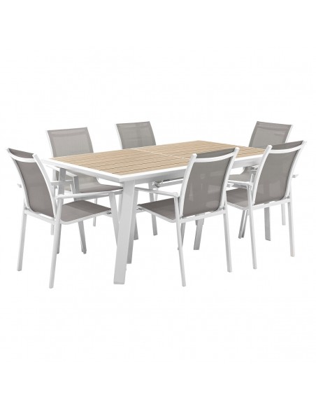 Table de jardin extensible Pavane Lin & Blanc HOME SWEET HOME Tables et chaises de jardin