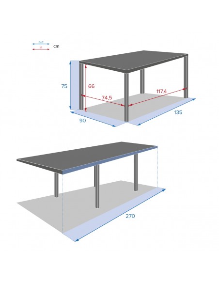 Table de jardin extensible Piazza Aluminium traité époxy Graphite 6/10 places HOME SWEET HOME Accueil