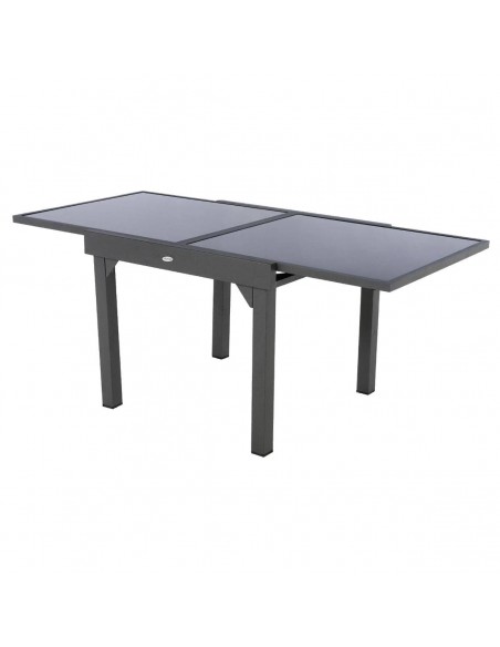 Table de jardin extensible Piazza  Verre trempé 4/8PL Anthracite & Graphite HOME SWEET HOME Tables et chaises de jardin