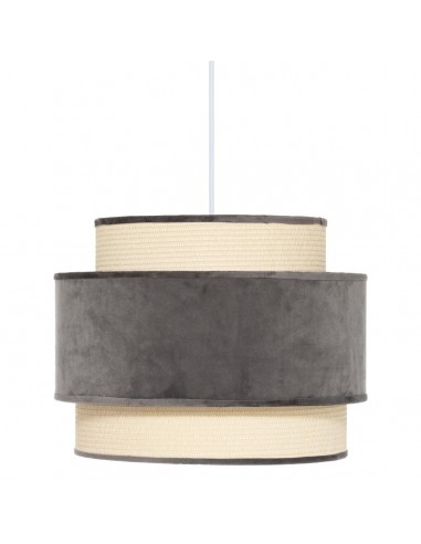 Suspension \"Tika\" lin en tissu et velours gris HOME SWEET HOME Luminaires & Suspensions