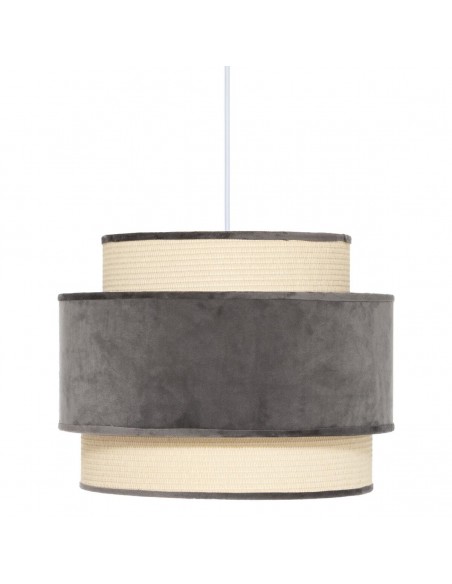 Suspension \"Tika\" lin en tissu et velours gris HOME SWEET HOME Luminaires & Suspensions