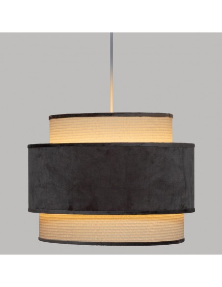 Suspension \"Tika\" lin en tissu et velours gris HOME SWEET HOME Luminaires & Suspensions