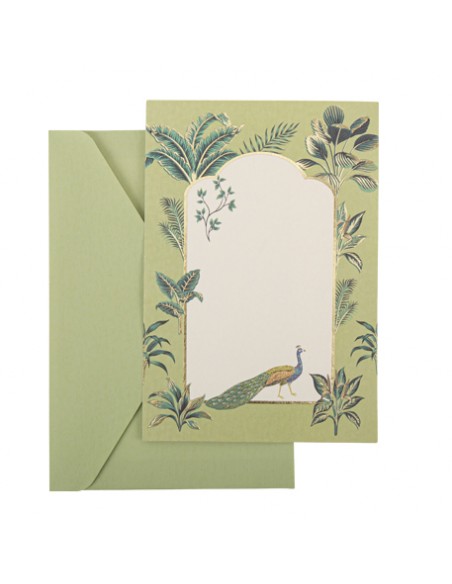 10 Invitations et Enveloppes Tropical Peacock Dégr HOME SWEET HOME Art de la table