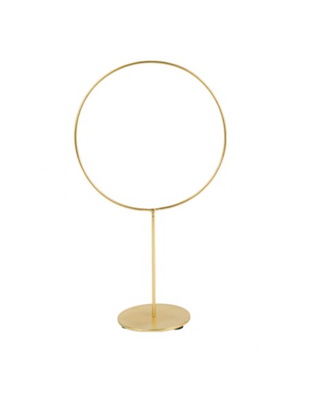 Décoration double cercle sur socle en métal - Or - 40,5 cm, 38,5