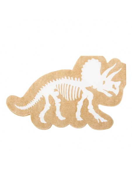 16 SERVIETTES DINOSAURE KRAFT ET BLANC HOME SWEET HOME Décoration festive