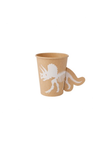 8 GOBELETS DINOSAURE KRAFT ET BLANC HOME SWEET HOME Décoration festive