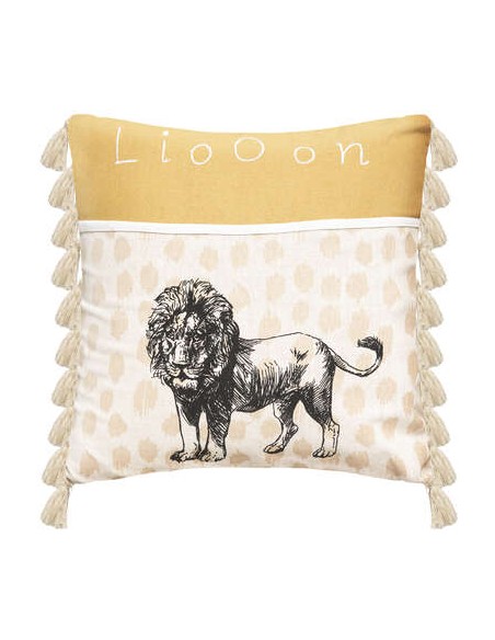 COUSSIN FRANGE PYJAMA LION HOME SWEET HOME Chambre pour enfant