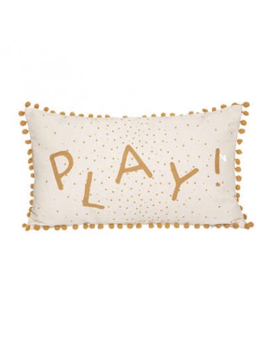 COUSSIN POMPONS RECTANGLE OCRE HOME SWEET HOME Chambre pour enfant