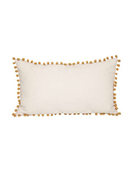 COUSSIN POMPONS RECTANGLE OCRE HOME SWEET HOME Chambre pour enfant