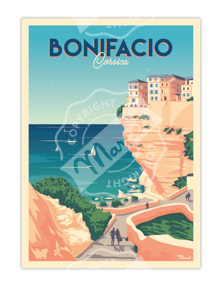 Affiche BONIFACIO HOME SWEET HOME Affiche Marcel Travels