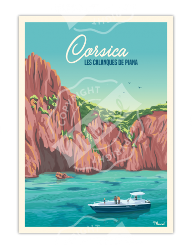 Affiche Calanques de Piana HOME SWEET HOME Affiche Marcel Travels