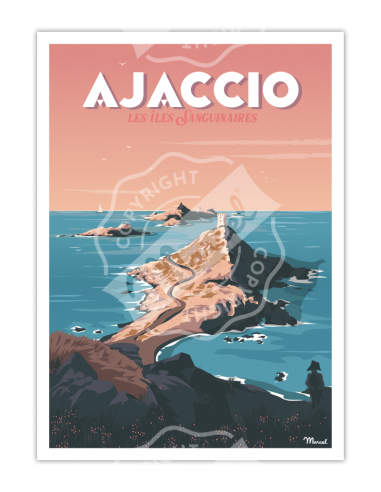 Affiche Ajaccio \"Les îles Sanguinaires\" HOME SWEET HOME Affiche Marcel Travels