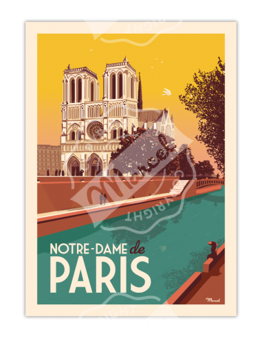 Affiche Paris \" Notre Dame de Paris\" HOME SWEET HOME Affiche Marcel Travels