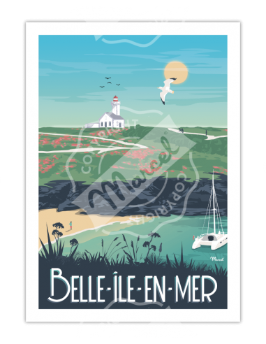 Affiche \" BELLE ILE EN MER\" HOME SWEET HOME Affiche Marcel Travels